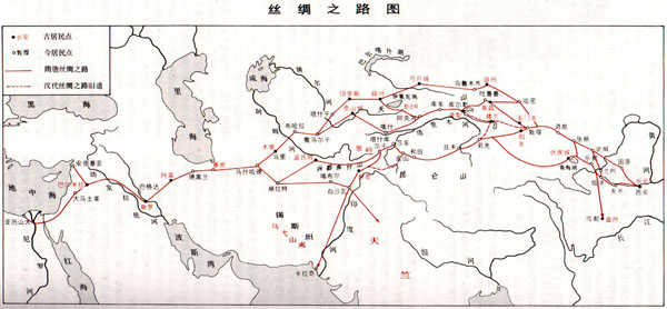 丝绸之路线路图