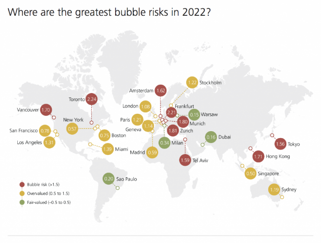 2022全球房地产泡沫指数：加国城市主导榜单